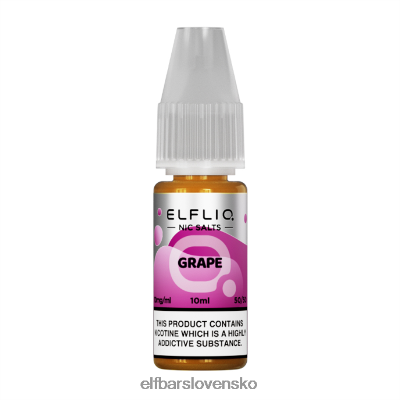 RNB6H190 elfbar elfliq nic salts - hroznové - 10ml-5mg jedna farba elektronické cigarety