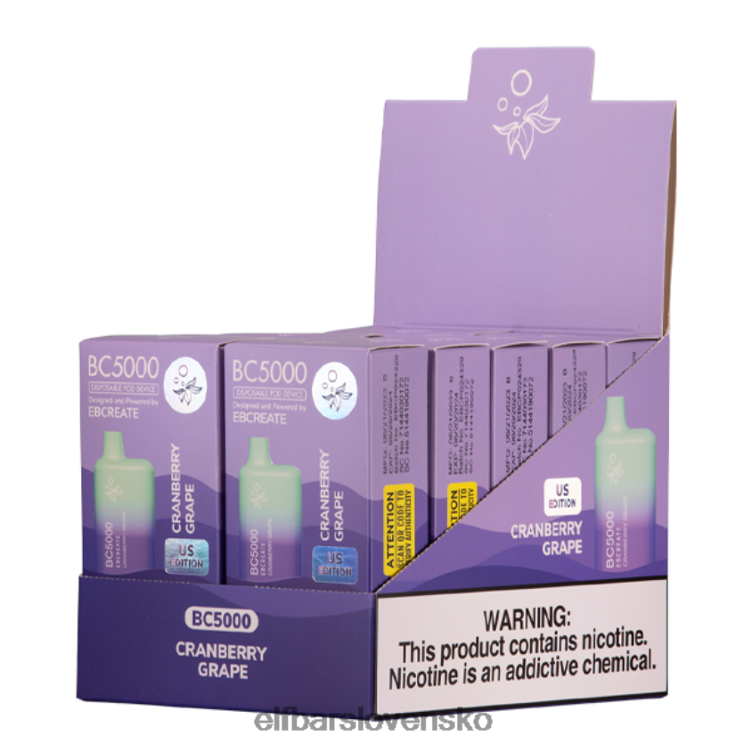 ELFBAR brusnica hrozno bc5000 konzument - jednorazový - 0mg RZ2N6P35 elektronická cigareta