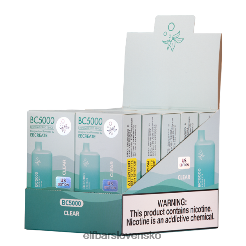 ELFBAR číry bc5000 spotrebiteľ - 40 mg - jeden RZ2N6P2 elektronická cigareta