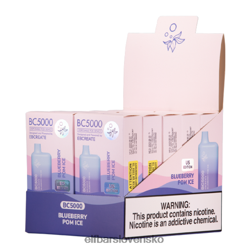 ELFBAR čučoriedkový pom ice bc5000 spotrebiteľ - 40 mg - jeden RZ2N6P21 elektronická cigareta