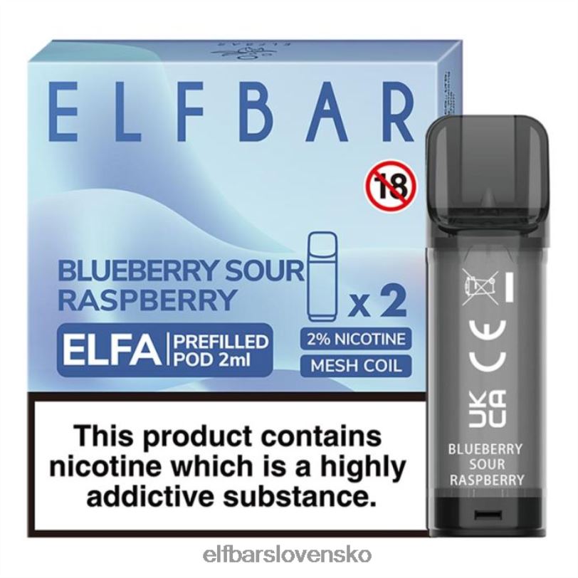 RNB6H114 elfbar elfa naplnená tobolka - 2 ml - 20 mg (2 balenia) čučoriedka kyslá malina elektronické cigarety