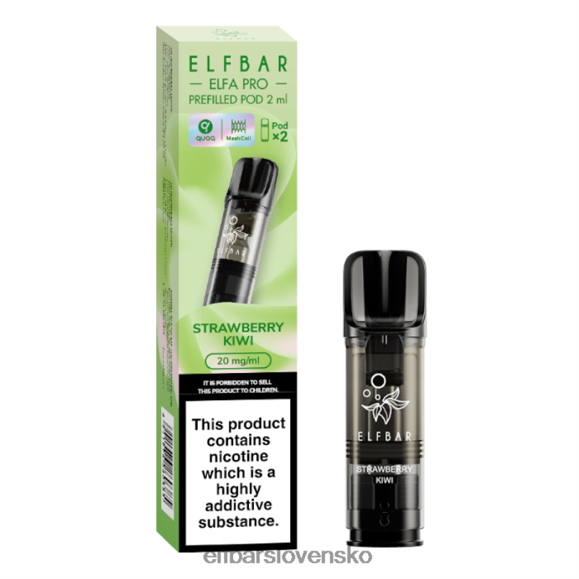 RNB6H80 elfbar elfa pro predplnené struky - 20 mg - 2 bal jahodové kiwi elektronické cigarety