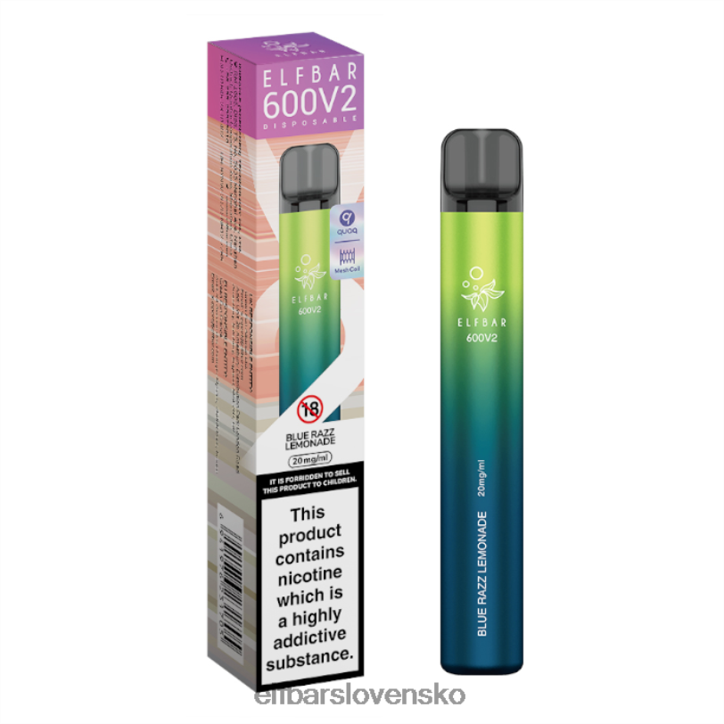 RNB6H13 elfbar 600v2 jednorazová vapka - 20 mg modrá razz limonáda elektronické cigarety