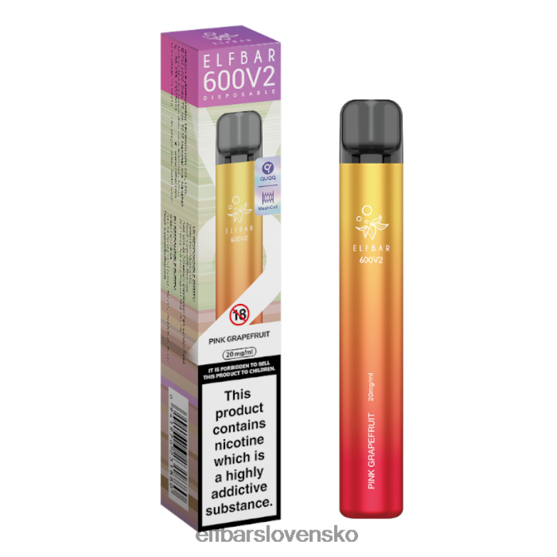 RNB6H19 elfbar 600v2 jednorazová vapka - 20 mg ružový grapefruit elektronické cigarety