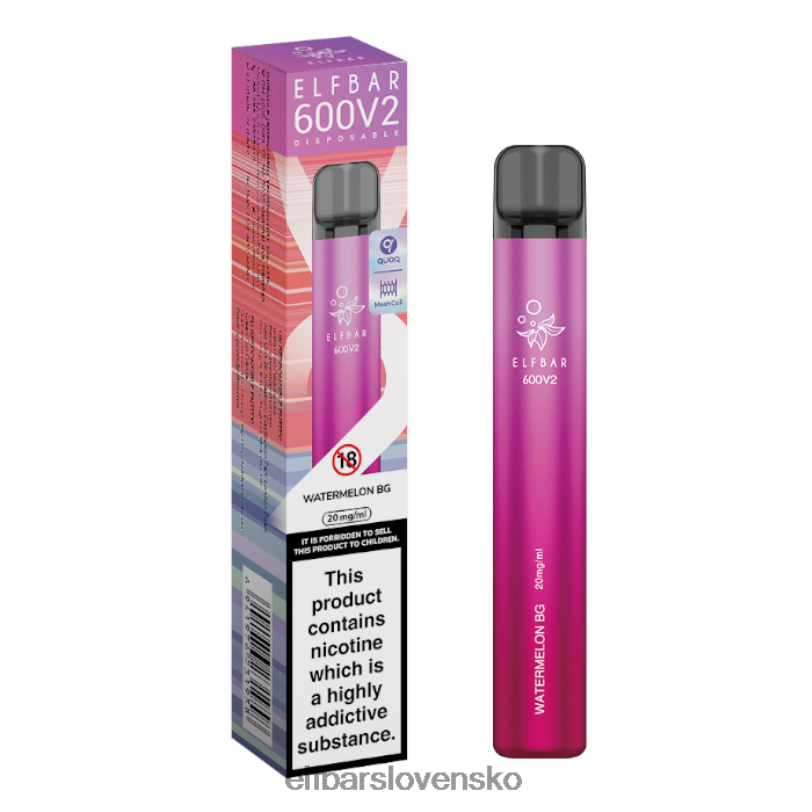 RNB6H27 elfbar 600v2 jednorazová vapka - 20 mg vodný melón bg elektronické cigarety