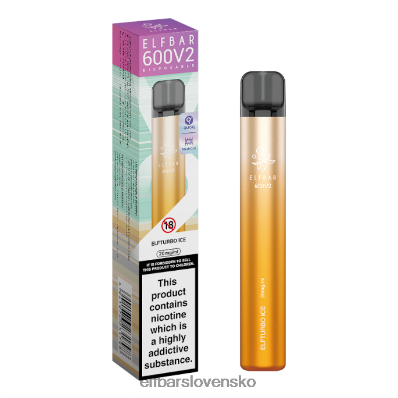 RNB6H28 elfbar 600v2 jednorazová vapka - 20 mg elfturbo ľad elektronické cigarety