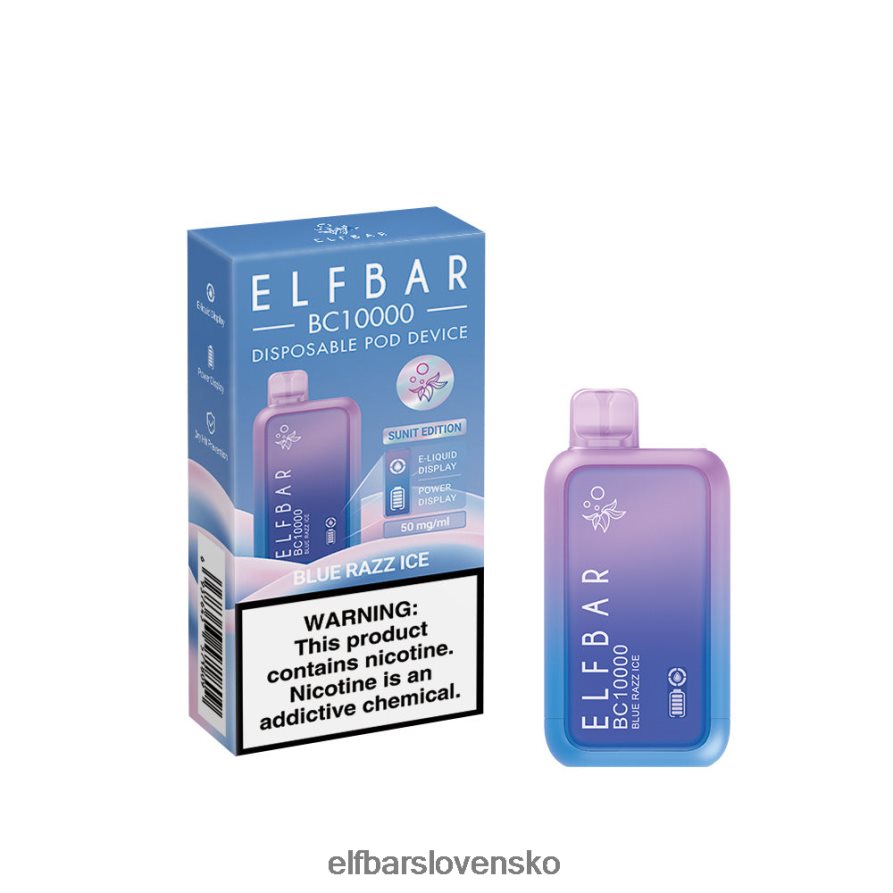 modrý razz ľad elektronická cigareta JNN0TH36 jednorazový vape nový bc10000 10000 potiahnutí ELFBAR