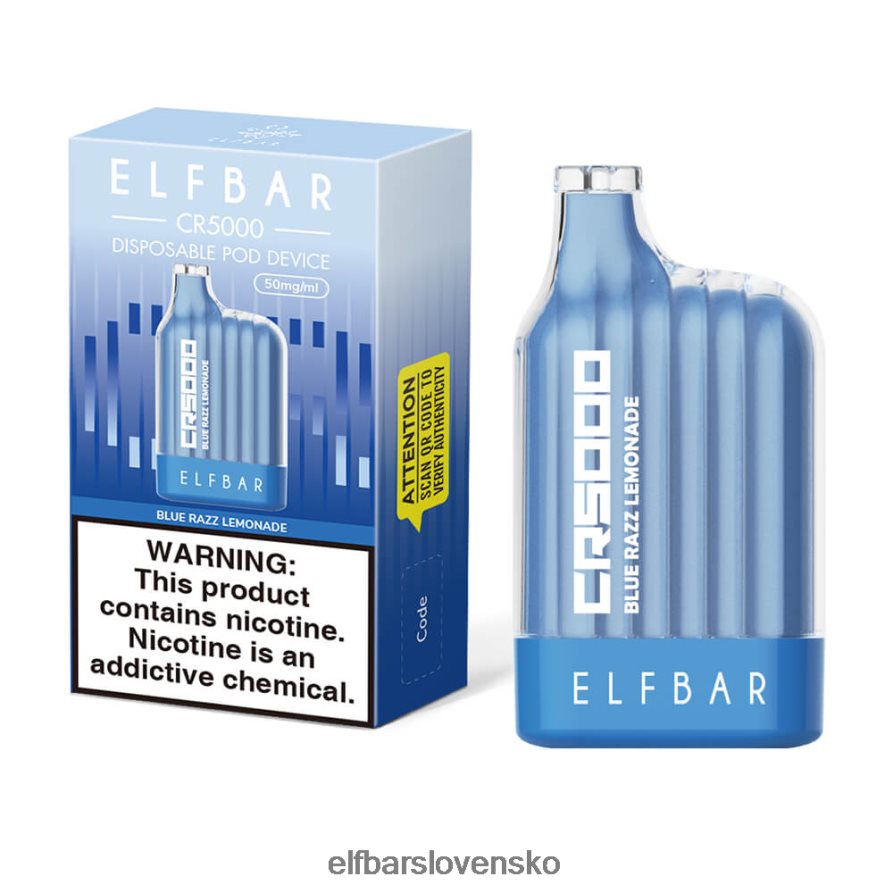 modrá razz limonáda elektronická cigareta JNN0TH19 najlepšia príchuť jednorazový vape cr5000 blue razz ELFBAR
