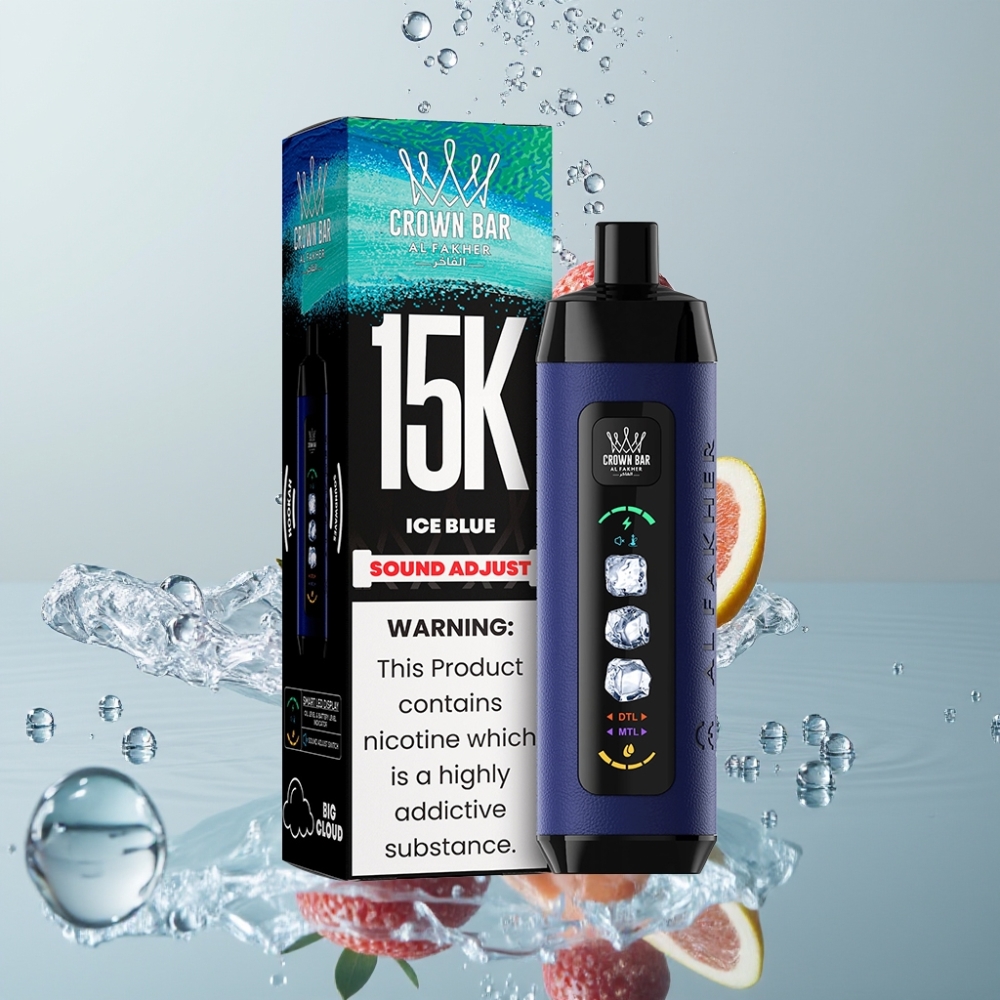 Al Fakher 15k Ice Adjust Clouds 15000 fajok 22ml Mriežková cievka Ľadovo modrá