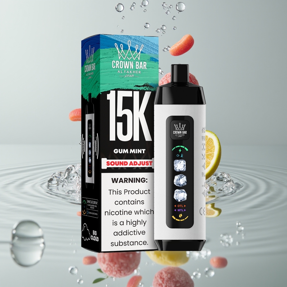 Al Fakher 15k Ice Adjust Clouds 15000 fajok 22ml Žuvačková Mätová Disposable
