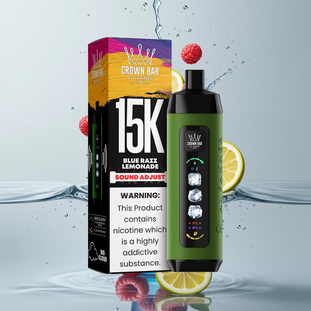 Al Fakher 15k Ice Adjust Clouds Disposable 15000 fajok Modrá Malina Limonáda 22ml