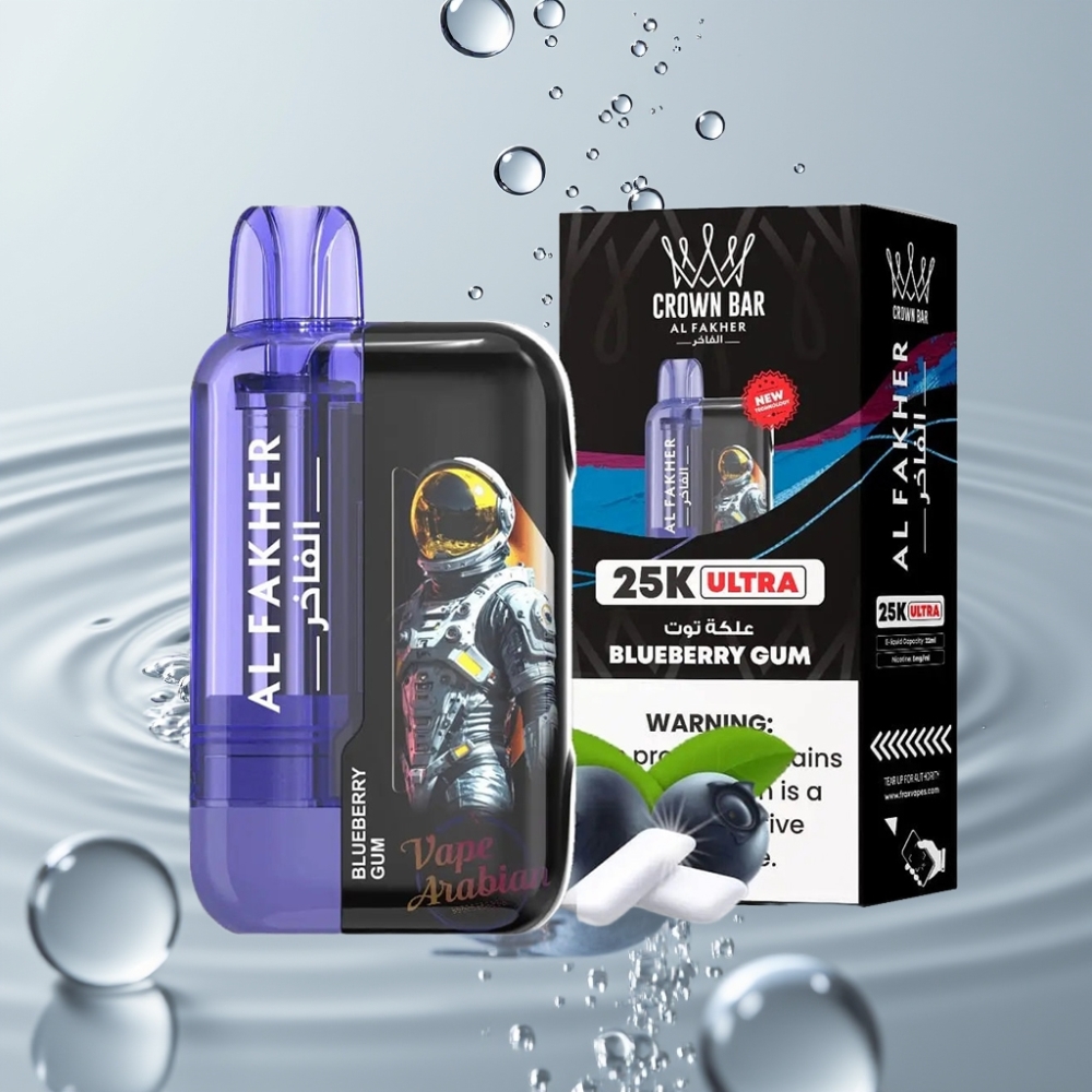 Al Fakher Crown Bar Ultra 25K 22ml Čučoriedková žuvačka Disposable Vape