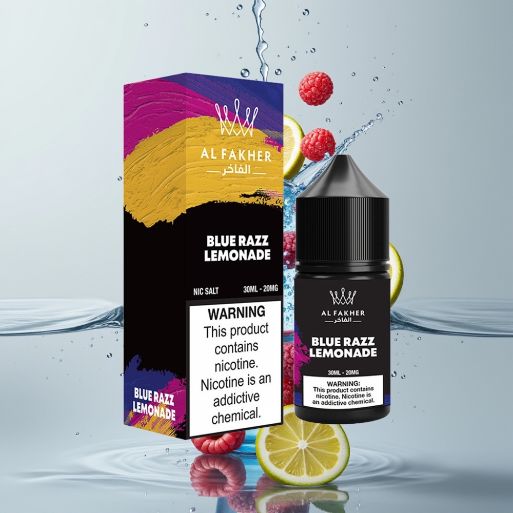 AL Fakher Nicotine Salt E-Liquid 30ml Modrá Malina Limonáda 20mg