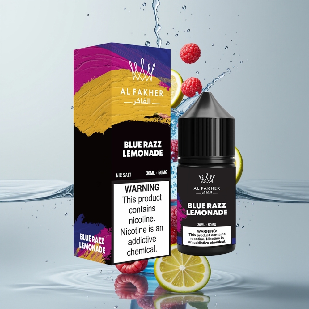AL Fakher Nicotine Salt E-Liquid 50MG Modrá Malina Limonáda 30ml