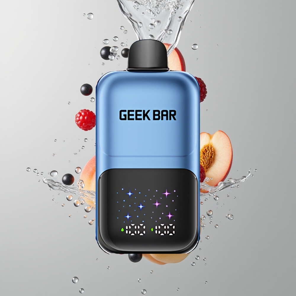 GEEK BAR 2GO Dual Series 50000 Puffs 20ml Broskyňa & Bobule Interaktívny Veľký Displej