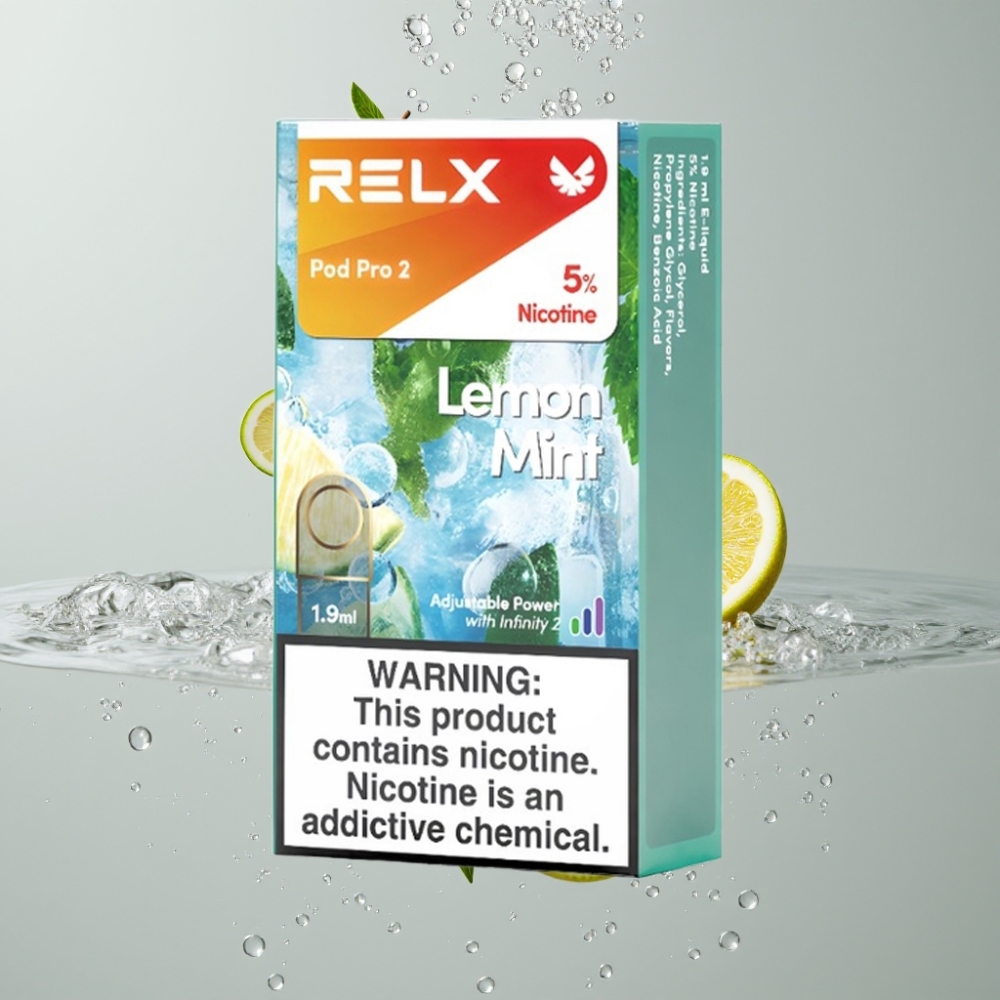 RELX Pod Pro 2 600 puffs 5% nikotín Citrón Mätová 1,9ml