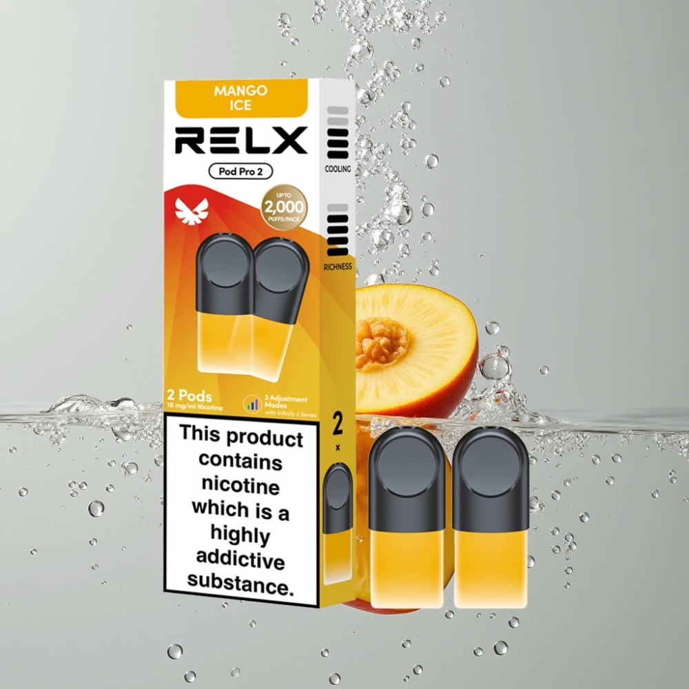 RELX Pod Pro 2 600 zášľahov 1.8% nikotínu Mango Ľad 1.9ml