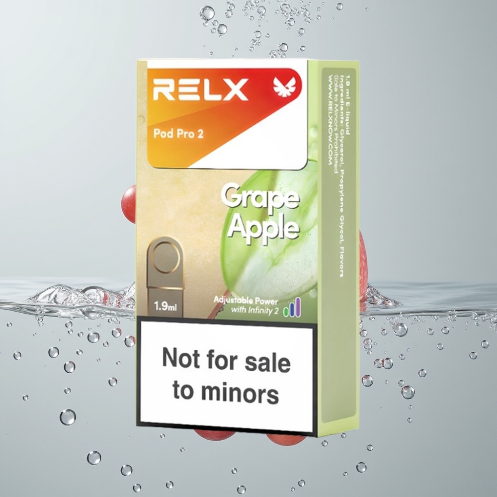 RELX Pod Pro 2 600 záberov 0% nikotínu Hrozno-Jablko 1.9ml
