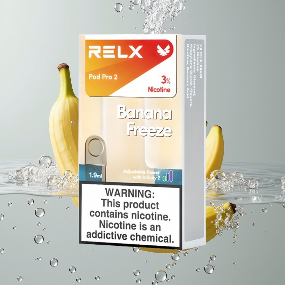 RELX Pod Pro 2 600 záberov Banana Freeze 3% nikotínu 1,9ml