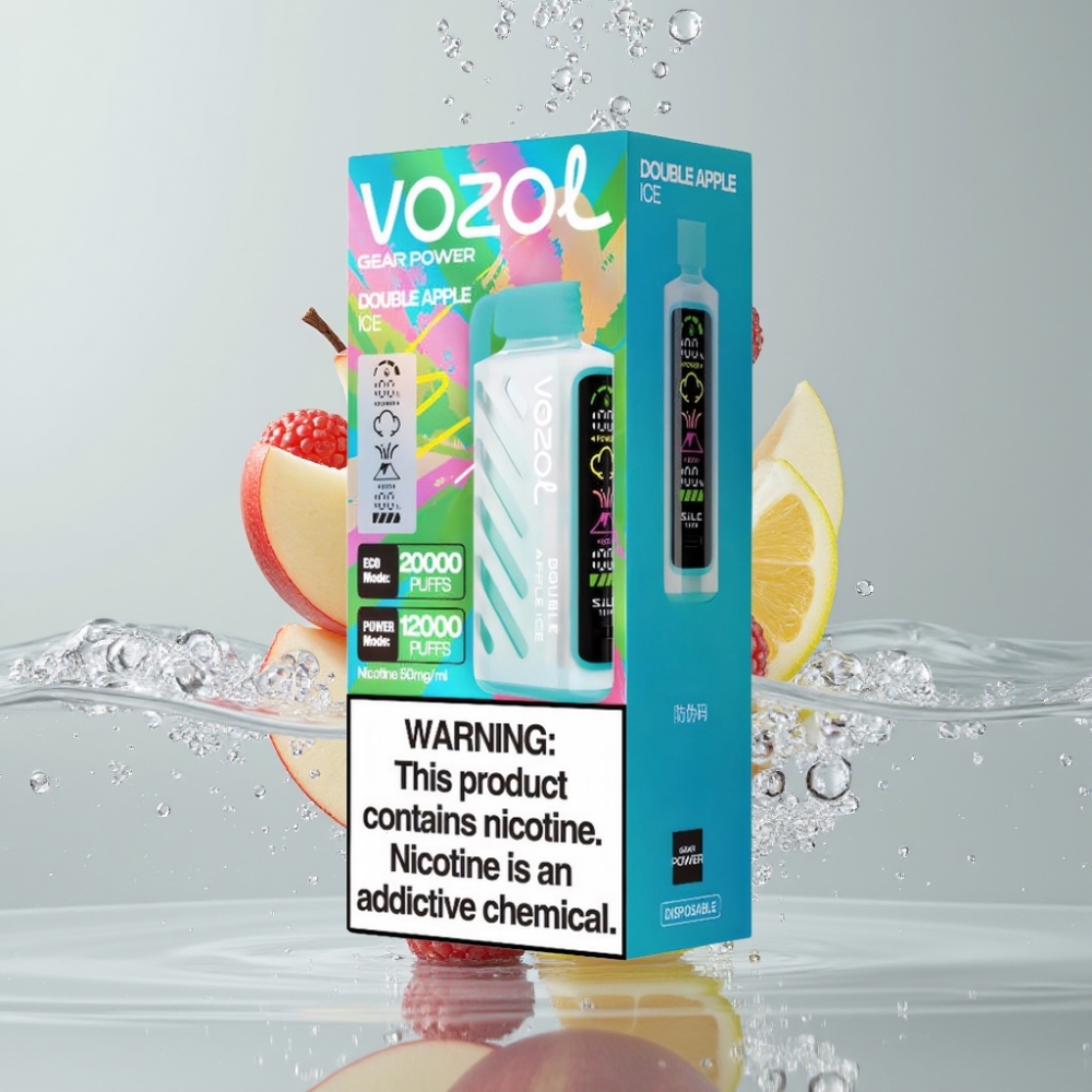 VOZOL Gear Power 20000 Puffs Dual Mesh Coil Dvojité Jablko Ľad Disposable Vape