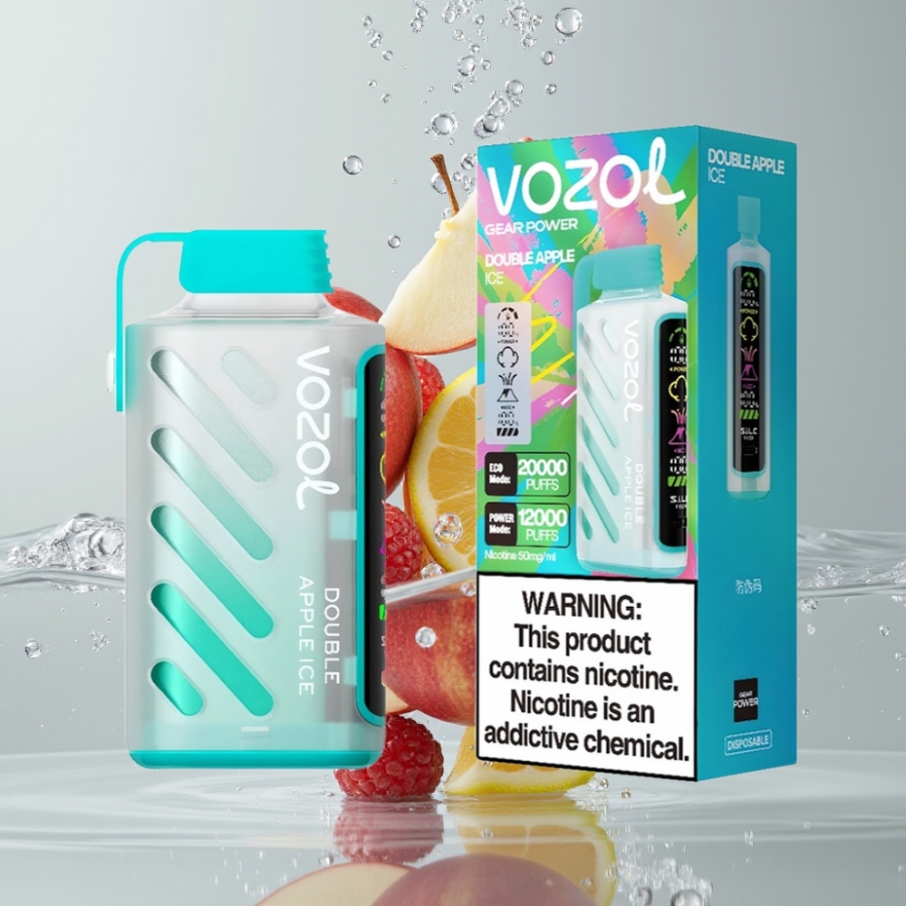 VOZOL Gear Power 20000 Puffs Dual Mesh Coil Dvojité Jablko Ľad Disposable Vape