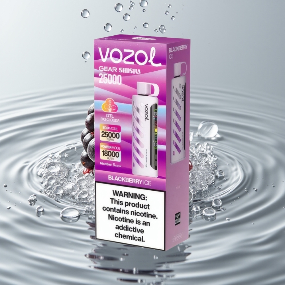 VOZOL Gear Shisha 25000 Puffs Čučoriedkový ľad Dual Mesh Dual Modes S.i.L.C Tech