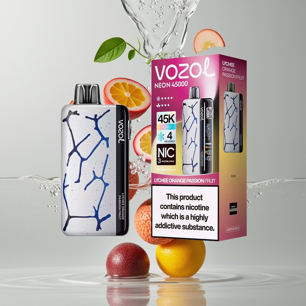 Vozol Neon 45K 45000 Puffs 4 Ice Modes 3 Airflow Modes Liči Pomaranč Maracuja