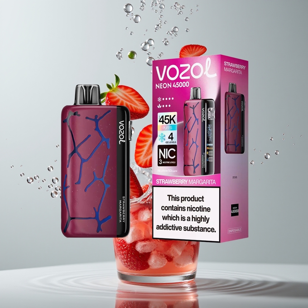 Vozol Neon 45K 45000 Puffs 4 Ice Modes Strawberry Margarita