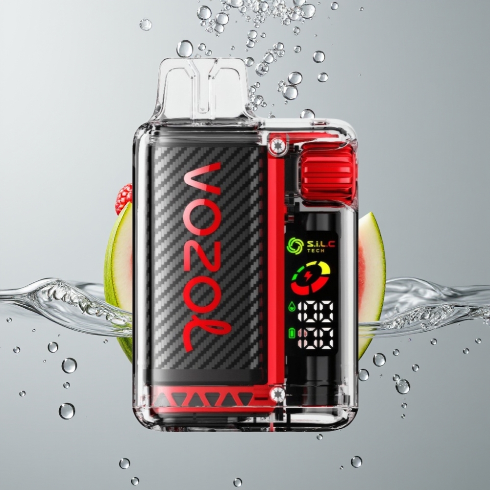 VOZOL Vista 20000 Puffs Malina Vodný Melón OLED S.i.L.C Tech Dual Mesh